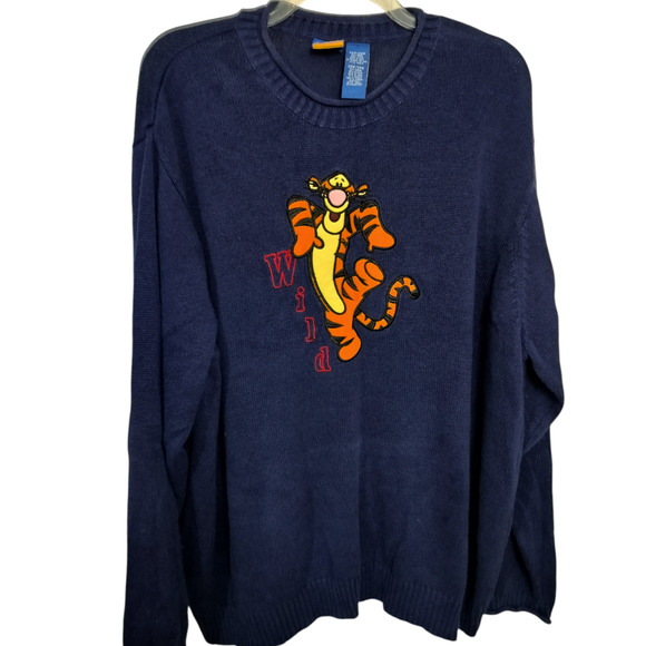 Disney Sweaters - 5415)Vtg Disney Winnie the Pooh Woman Embroidry Knit Tigger Plus 26/28W Sweater